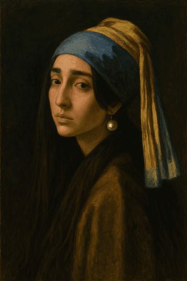 Example with woman in painting filter