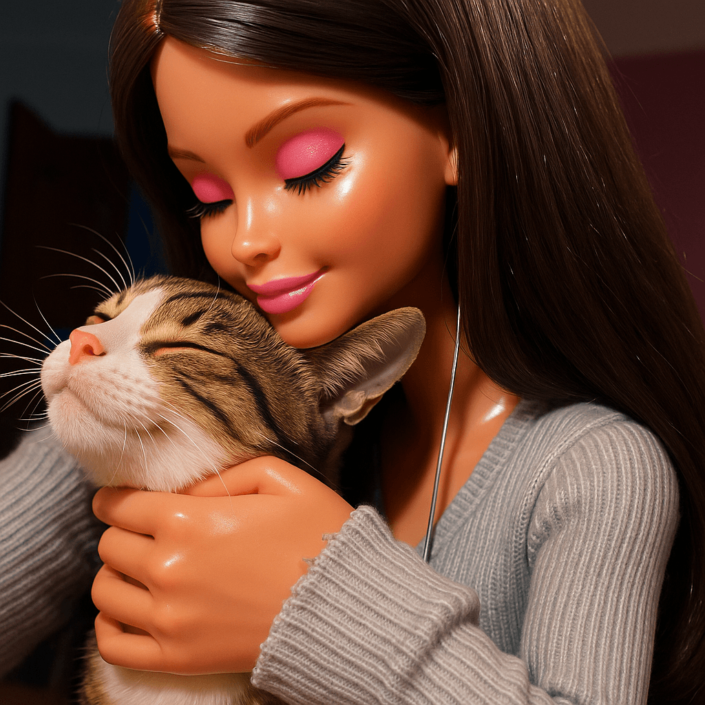 Girl with cat as Barbie