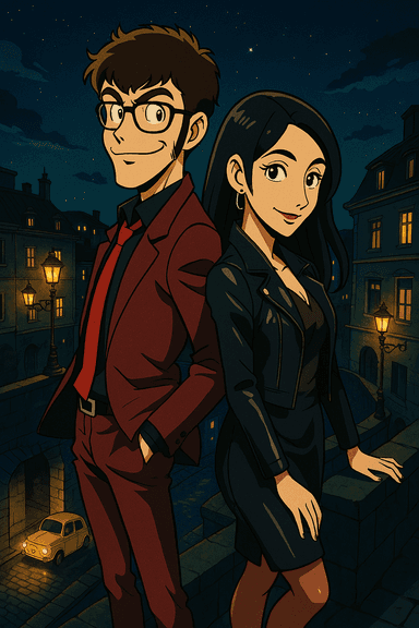 Example with couple in Lupin world filter